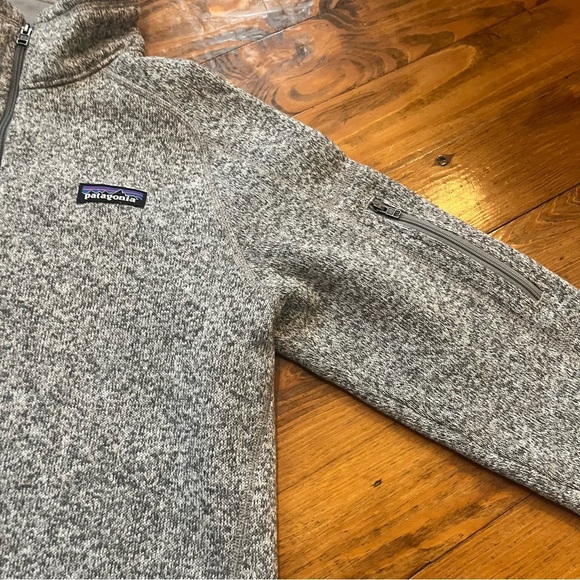 Patagonia Women's Better Sweater Stonewash Gray L 1/4 Zip Pullover Branded - Picture 6 of 14